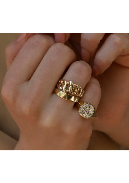 14 Ayar Sarı Altın Trend Yüzük indirimleri