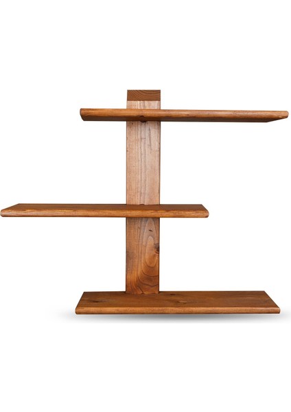 Dekoratif Ahşap 3 Raflı Duvar Rafı Kitaplık Çiçeklik Biblo Rafı 60 x 48 x 18 cm modelleri