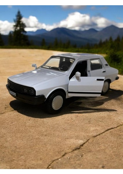 Metal Çek Bırak Toros Araba Beyaz Sesli ve Işıklı ( 1/36 Ölçek )