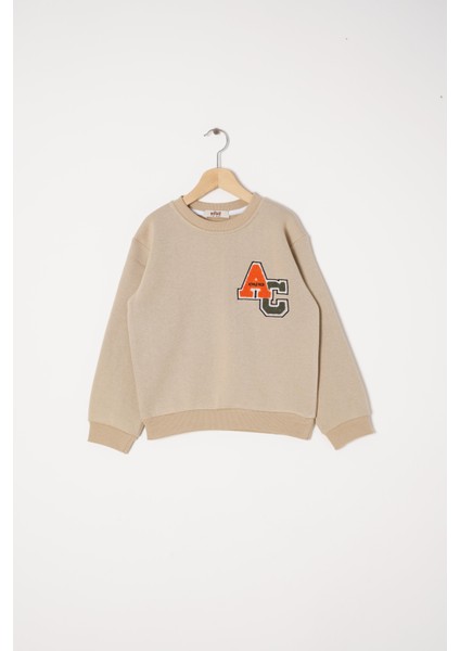 Suzene Ac Nakışlı Bej Renk Erkek Çocuk Sweat