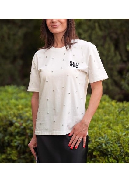 Miu Taşlı T-Shirt