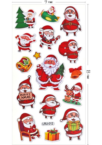 Noel Baba Yılbaşı Çıkartmaları Kabartmalı Sticker Set Noel