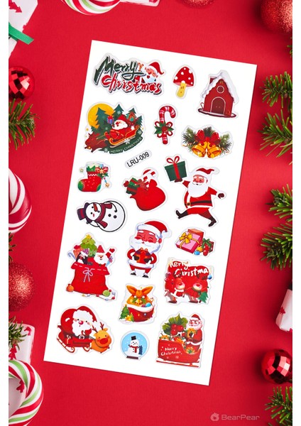 Christmas Kabartmalı Sticker Set Yeni Yıl Çıkartmaları