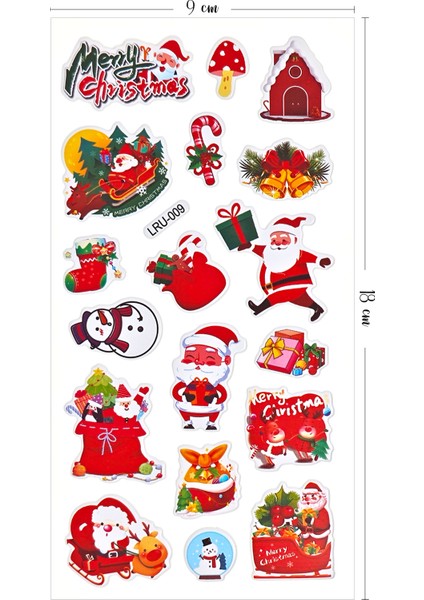 Christmas Kabartmalı Sticker Set Yeni Yıl Çıkartmaları