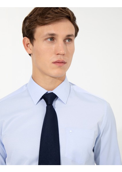 Erkek Açık Mavi Regular Fit Uzun Kollu Klasik Gömlek 50258931-VR003