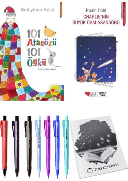 Charlie'nin Büyük Cam Asansörü ve 101 Atasözü 101 Öykü Süleyman Bulut 2'li Set + Hediyeli