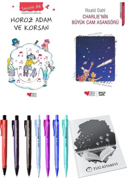 Charlie'nin Büyük Cam Asansörü ve Horoz Adam ve Korsan 2'li Set + Hediyeli