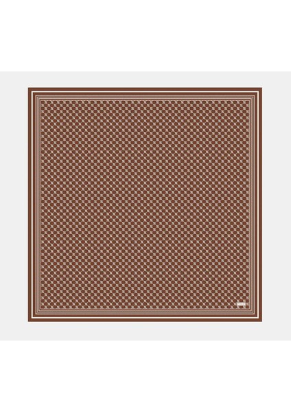Tivil Ipek Monogram Eşarp 37144-AÇIK Kahve Ekru