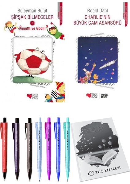 Charlie'nin Büyük Cam Asansörü ve Şipşak Bilmeceler 3 2'li Set + Hediyeli