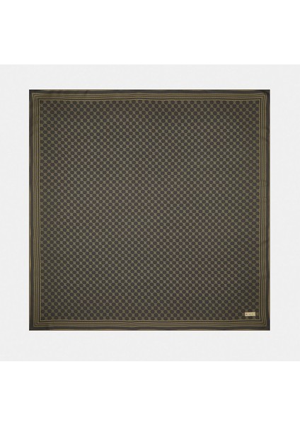 Tivil Ipek Monogram Eşarp 37144-AÇIK Kahve Ekru