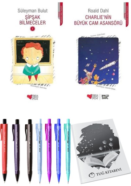 Charlie'nin Büyük Cam Asansörü ve Şipşak Bilmeceler 1 2'li Set + Hediyeli