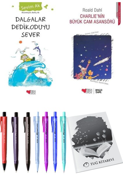 Charlie'nin Büyük Cam Asansörü ve Dalgalar Dedikoduyu Sever 2'li Set + Hediyeli