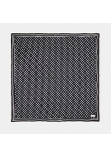 Tivil Ipek Monogram Eşarp 37144-AÇIK Kahve Ekru