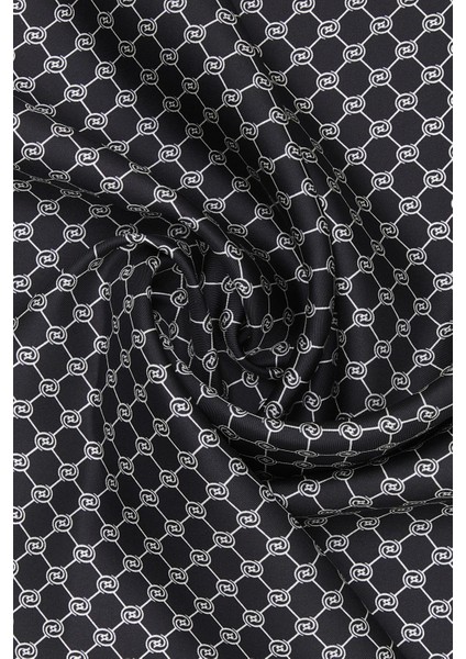 Tivil Ipek Monogram Eşarp 37144-AÇIK Kahve Ekru