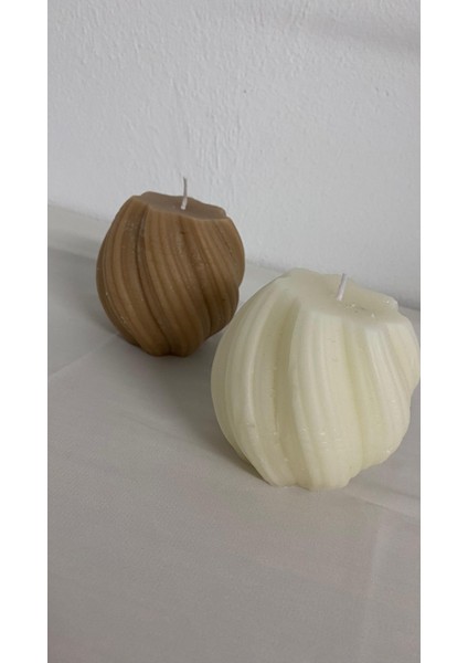 2 Büyük Boy Dekoratif Burgu Mum Dalga Mum Beyaz Renk Luks Mum Özel %100 Soya Wax Kokulu Mum modelleri