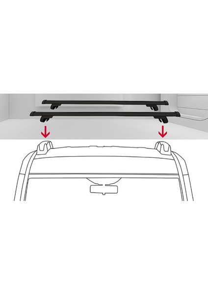 Fiat Doblo Panorama Port Bagaj Çıtası Tavan Ara Atkı Barı Taşıyıcı Siyah fiyatları