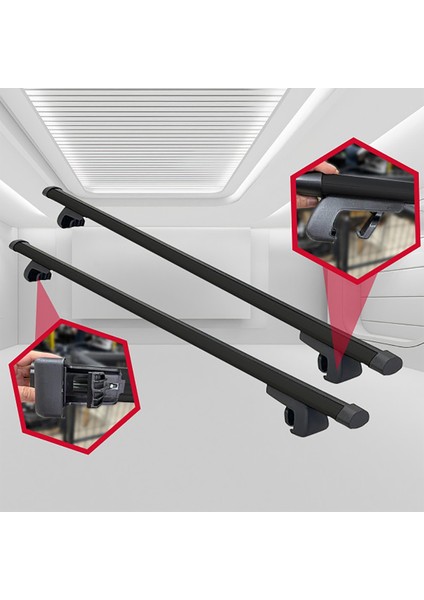 Fiat Sedici Tavan Çıtası Olan Modeller Port Bagaj Çıtası Tavan Ara Atkı Barı Taşıyıcı Siyah fırsatları