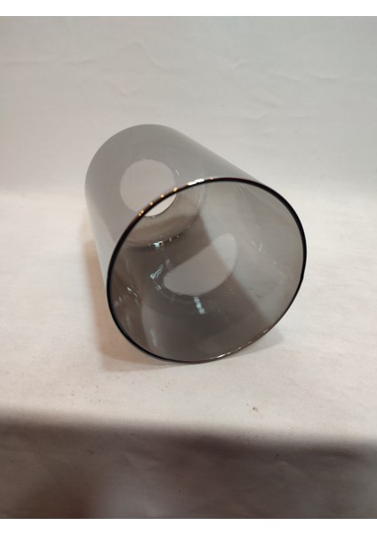 Silindir Avize Camı.düz Füme Renkte (ÇAP:10.00 cm -H:15.00 cm )(NORMAL Ampule Göre)(E.27)