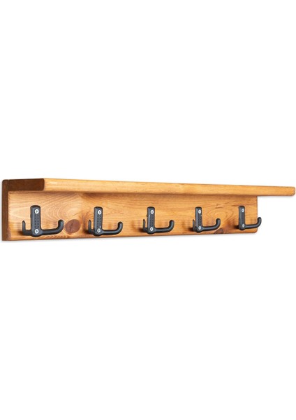 Dekoratif Ahşap Duvar Rafı Askılık Antre Hol Baharatlık Kupa Rafı 60X9X11 cm