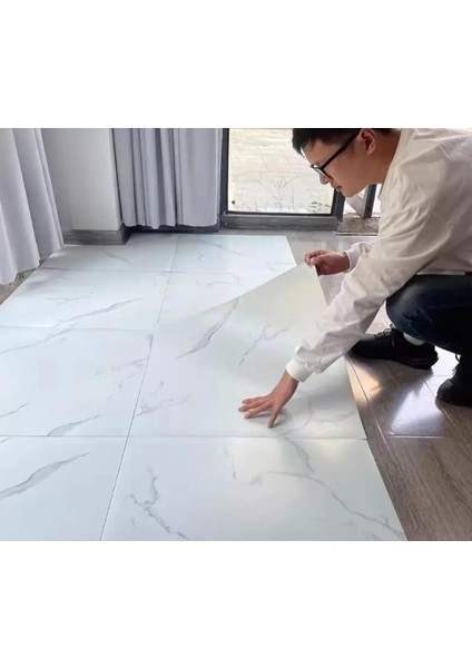 1 m2 3 Adet 60 x 60 cm Floor Yapışkanlı Zemin ve Duvar Kaplama Paneli - Arkası Kauçuklu Pvc 605