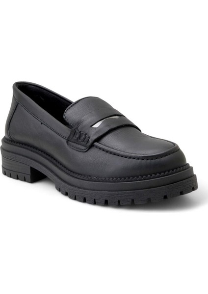 3610 Deri Günlük Kadın Ayakkabı-Siyah
