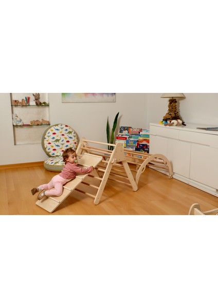 Montessori Aktivite Seti| Montessori Tırmanma Üçgeni - Kemer - Rampa Set | Ahşap Oyun Seti fiyatları