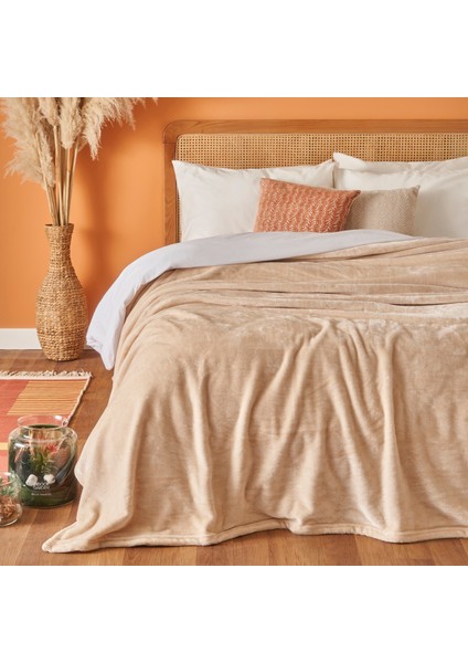 Shelly Wellsoft Çift Kişilik Battaniye Latte (200X220 Cm)