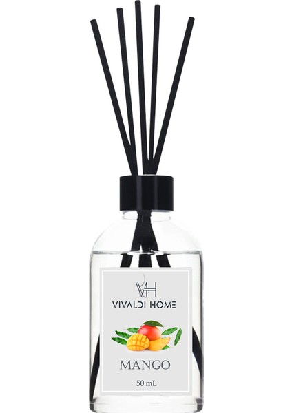 Vanilya, Mandalina, Mango Çubuklu Oda Kokusu Esansiyel Uçucu Yağ 50 ml x 3'lü Set