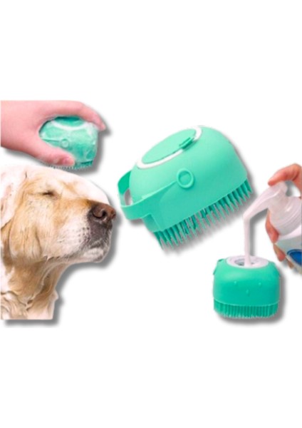 Şampuan Hazneli Kedi Köpek Yıkama Banyo Fırçası - Pratik ve Kolay Temizlik | Evcil Hayvan Bakımı