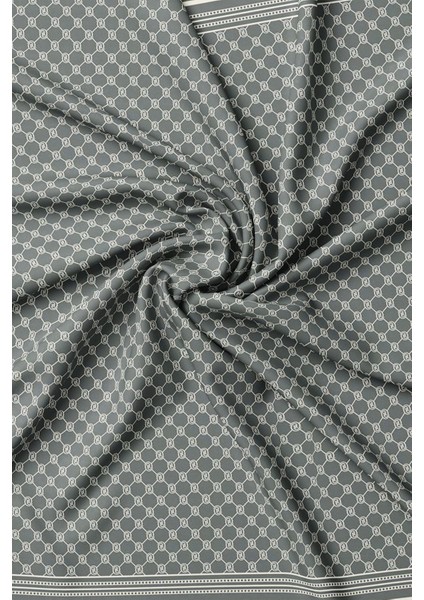 Tivil Ipek Monogram Eşarp 37144-AÇIK Kahve Ekru