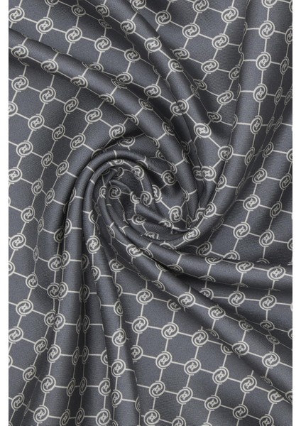 Tivil Ipek Monogram Eşarp 37144-AÇIK Kahve Ekru