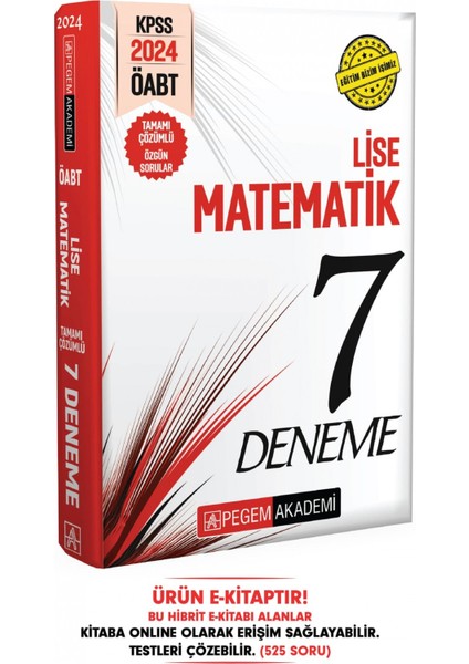 2024 KPSS ÖABT Lise Matematik Öğretmenliği Tamamı Çözümlü 7 Denem