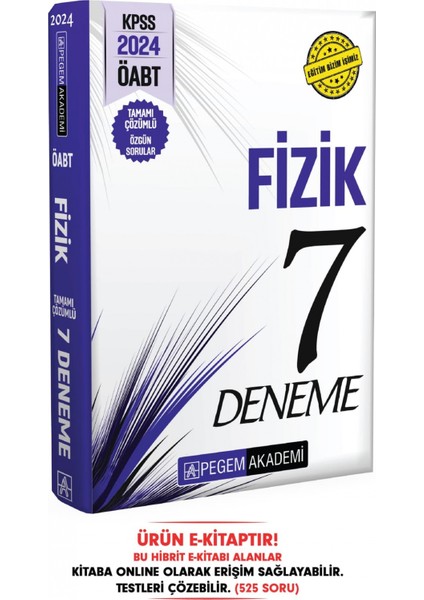 2024 KPSS ÖABT Fizik Öğretmenliği Tamamı Çözümlü 7 Deneme Hibrit