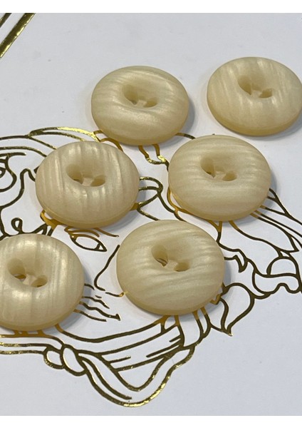 Krem Renk 6lı Kaban Düğme SETI(36BOY)