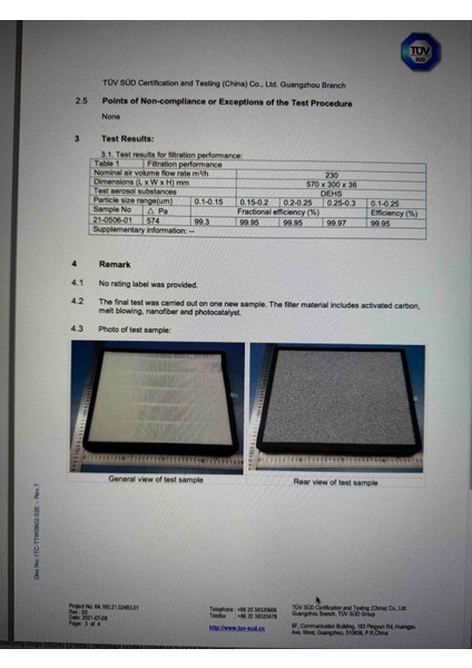 HEPA14 Filtre