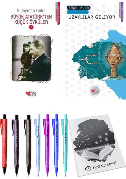 Uzaylılar Geliyor ve Büyük Atatürk'ten Küçük Öyküler 1 2'li Set + Hediyeli