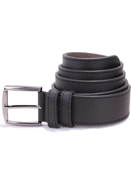 DMK26-354 Siyah 4 cm Suni Deri Erkek Kemer