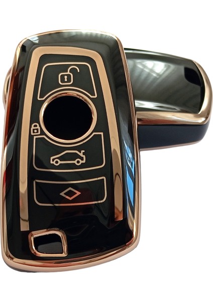 Bmw F Serisi Cas4 Smart Anahtar Kumanda Kılıfı Oto Anahtarlık Siyah Gold