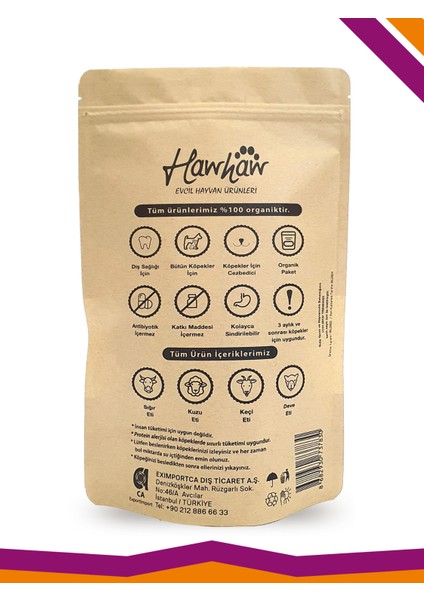 Kuzu Kulak %100 Naturel Köpek Ödül Maması 100 Gr.