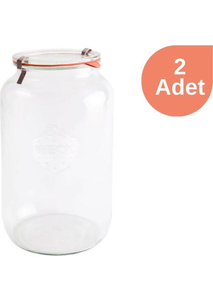 3000 ml Silindir Cam Kavanoz (2 Adet)