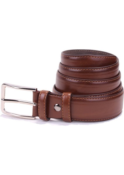 DMK26-301 Taba 3,5 cm Suni Deri Erkek Kemer