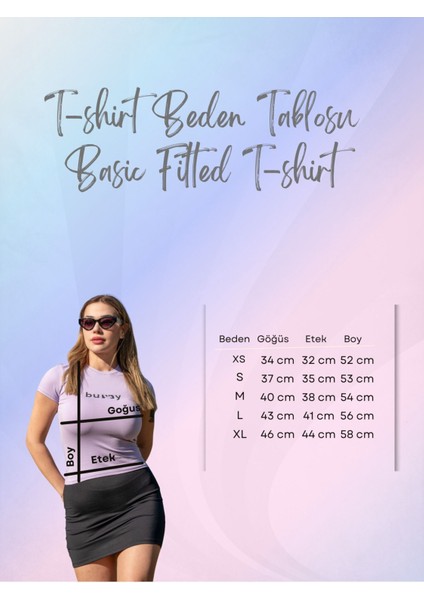 Mor Basic Fitted T-Shirt / Vücuda Oturan Kesim indirimleri