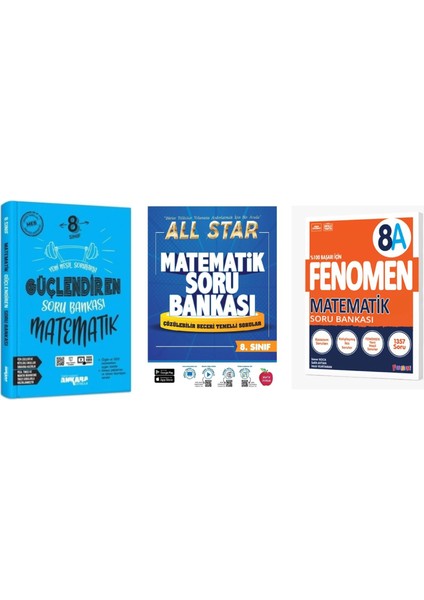 8. Sınıf Güçlendiren All Star Fenomen Matematik A Soru Bankası Seti