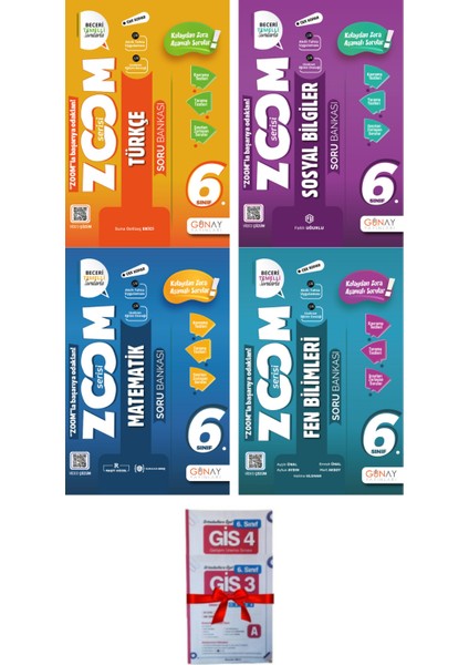6.Sınıf Türkçe / Matematik / Fen / Sosyal Zoom Soru Bankası 4 Kitap