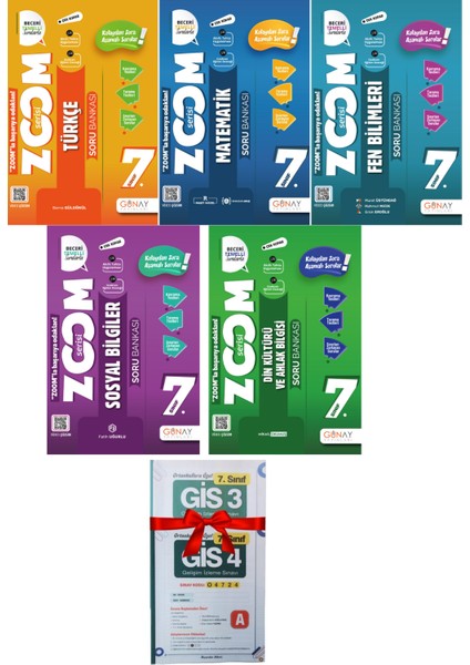7.Sınıf Tüm Dersler Zoom Soru Bankası 5 Kitap