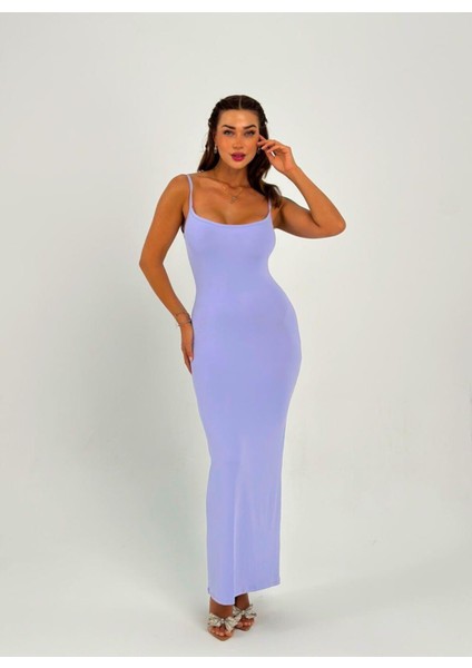 Şık Askılı Sonbahar Mevsimlik Elbise - Lila fiyatları