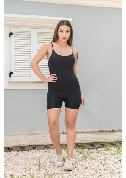 Vücüda Oturan Kadın Spor Şort Tulum / Toparlayıcı Askılı Spor Tulum Body Tayt Tulum fiyatları