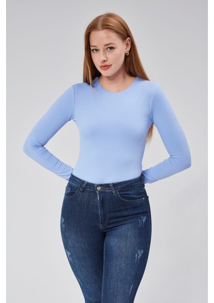 Bebe Mavi Astarlı Uzun Kollu Çıtçıtlı Body indirimleri