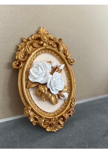 Gül Detaylı Tablo Dekoratif Masa Duvar Tablosu 22 cm fiyatları