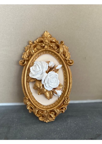 Gül Detaylı Tablo Dekoratif Masa Duvar Tablosu 22 cm modelleri
